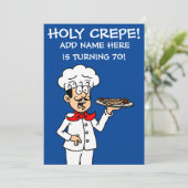 Holy Crepe Someone Turning 70 70th Birthday Invite (Standing Front)