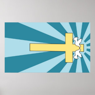 Holy Cross and Doves Poster