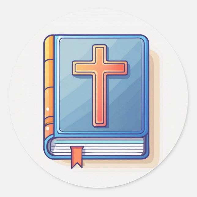 Holy Cross and Prayer Classic Round Sticker (Front)