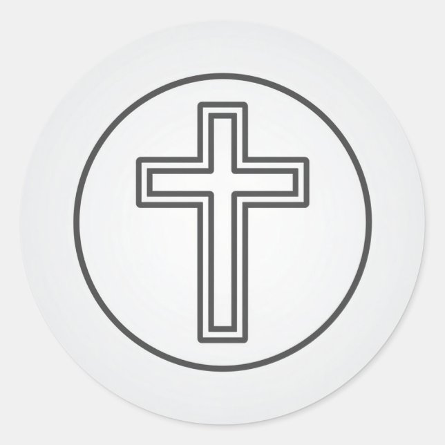Holy Cross and Prayer Classic Round Sticker (Front)