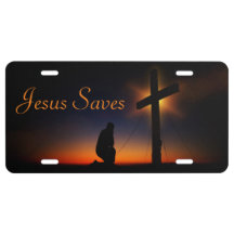 Red Spanish Jesus Cristo Cross Metal Novelty License Plate Cars Gifts Sign 