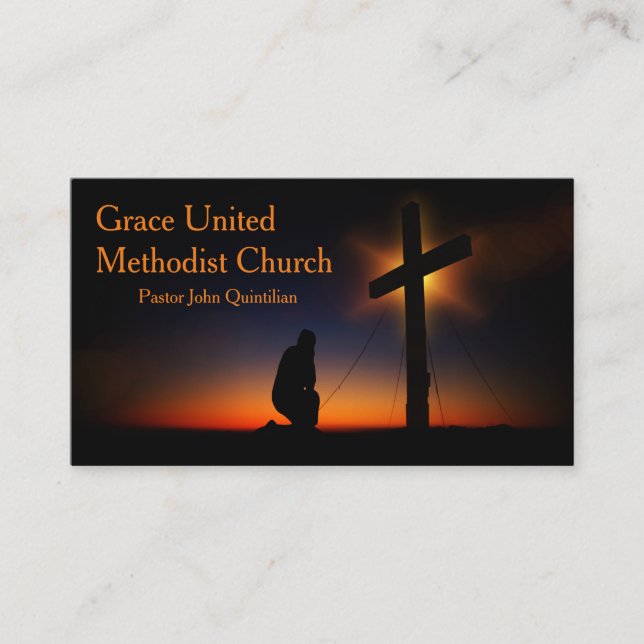 Holy Cross at Sunset (Personalize) Business Card (Front)