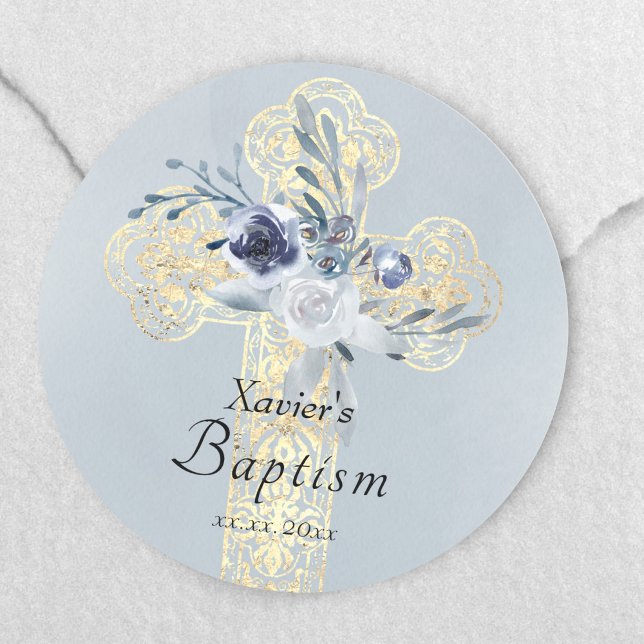 Holy Cross Baptism  Classic Round Sticker (Creator Uploaded)