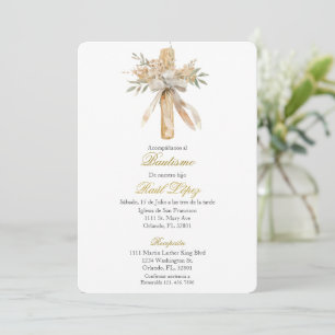 Holy cross baptism invitation for boy or girl 