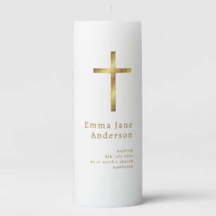 Holy Cross Baptism Pillar Candle