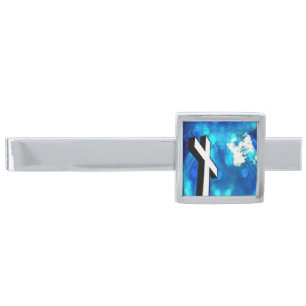 Holy Cross Blue Skies Silver Finish Tie Bar
