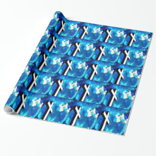 Holy Cross Blue Sky Sparkle Wrapping Paper
