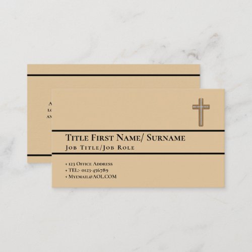 Holy Cross Christian Faith Priest Pastor Clergy   Business Card