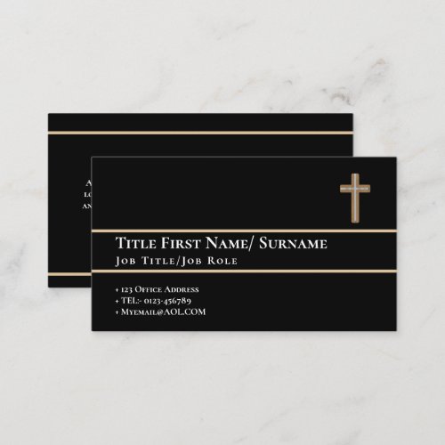 Holy Cross Christian Faith Worship Church Clergy   Business Card