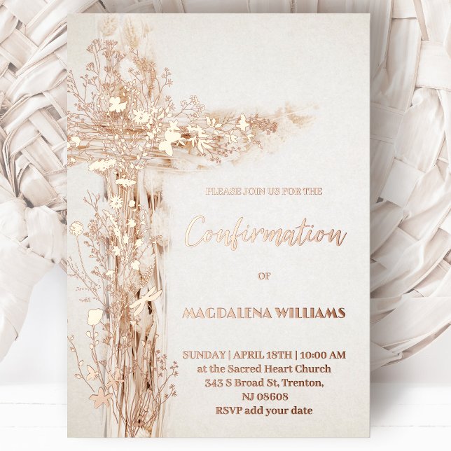 Holy cross Confirmation Foil Invitation (Creator Uploaded)