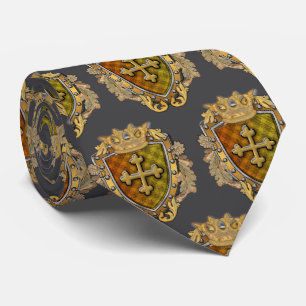 Holy Cross Family Crest Shield surname Neck Tie