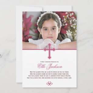 Holy Cross First Communion Photo Keepsake Card