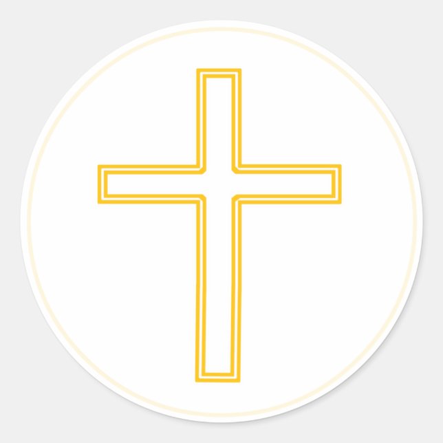 Holy Cross Gold Round Sticker (Front)