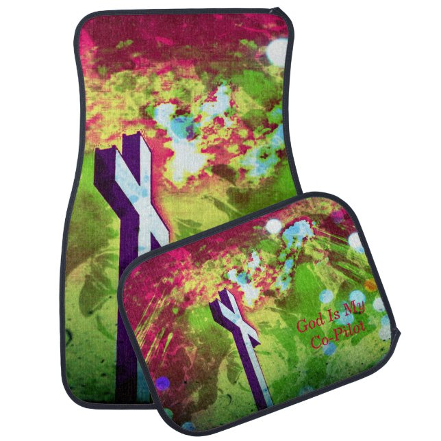 Holy Cross Green N Red/Co-Pilot Car Mats (Set)