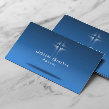 Holy Cross Light Blue Room Pastor Business Card by cardfactory at Zazzle