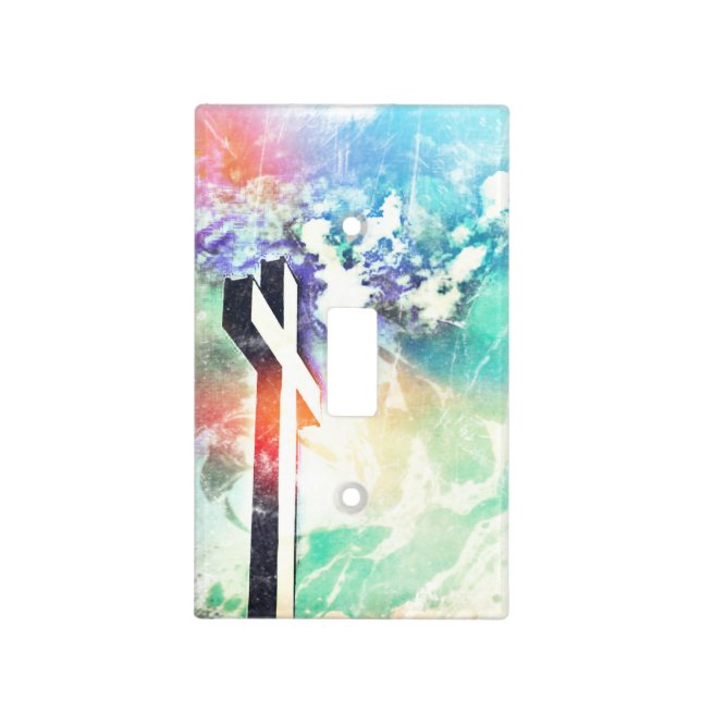 Holy Cross Pastel Distressed Light Switch Cover (Front)