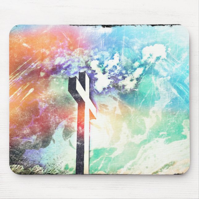 Holy Cross Pastel Distressed Mouse Pad (Front)