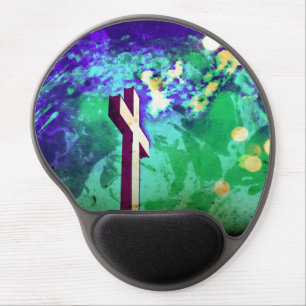 Holy Cross Purple and Aqua Gel Mouse Pad