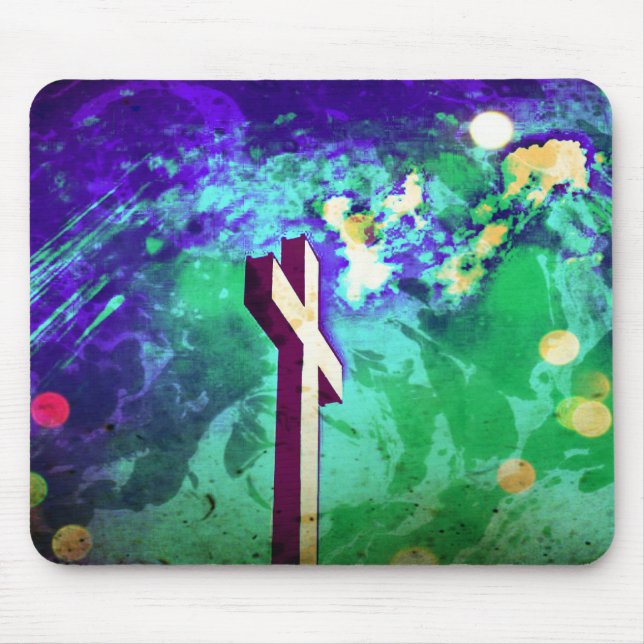 Holy Cross Purple Earth Sparkle Mousepad (Front)