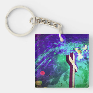 Holy Cross Purple Key Chain