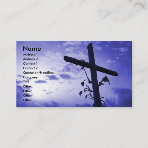 Holy Cross purple sky business card profile card