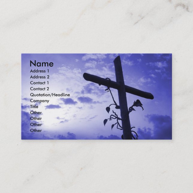 Holy Cross purple sky business card profile card (Front)