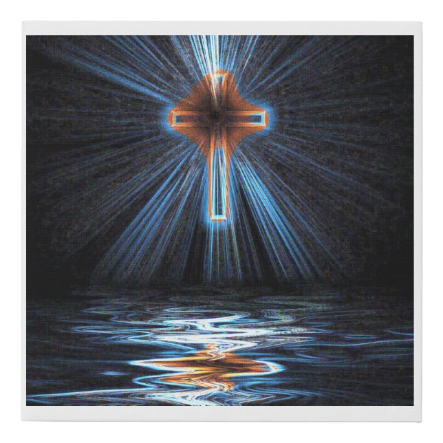 holy cross reflected on water faux canvas print (Front)