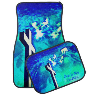 Holy Cross Sapphire Blue N Aqua/Co-Pilot Car Mats