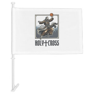 Holy Cross Vintage Basketball Religious Shirt Car Flag