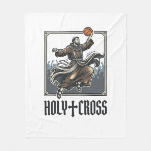 Holy Cross Vintage Basketball Religious Shirt Fleece Blanket
