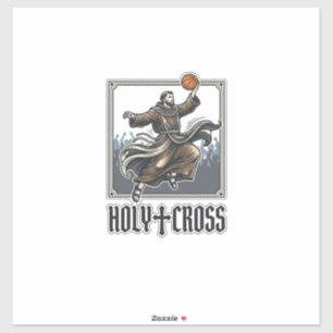 Holy Cross Vintage Basketball Religious Shirt Sticker