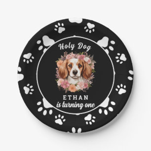 Holy Dog, I'm One Dog Girl 1st Birthday Paper Plates