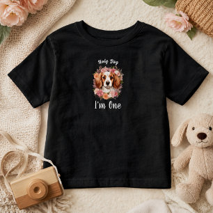 Holy Dog, I'm One! Dog Girl 1st Birthday Toddler T-shirt