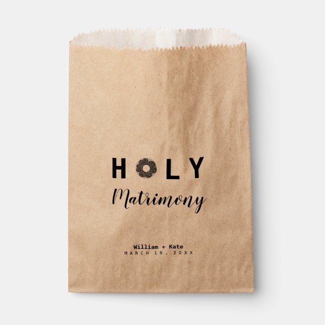 Holy Donut Matrimony Wedding Favor Bag (Front)