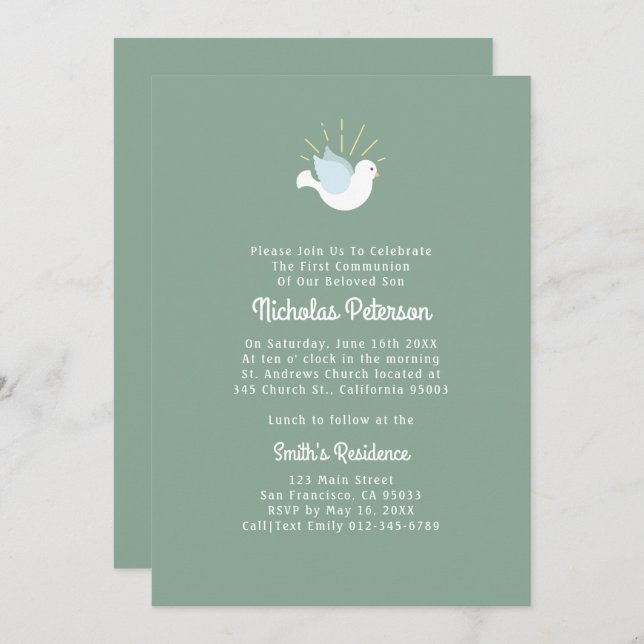 Holy Dove |  First Confirmation Invitation (Front/Back)