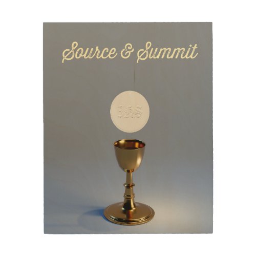 Holy Eucharist Chalice and Host Wood Wall Art