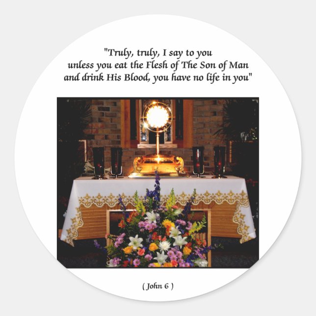 Holy Eucharist Holy Communion Classic Round Sticker (Front)