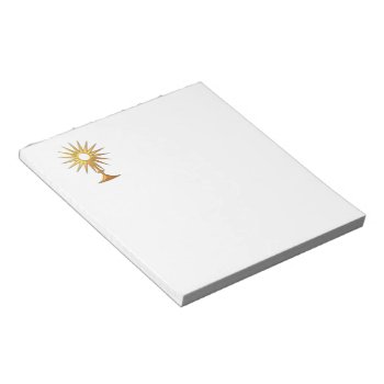 Holy Eucharist In Golden Monstrance Notepad by Artists4God at Zazzle