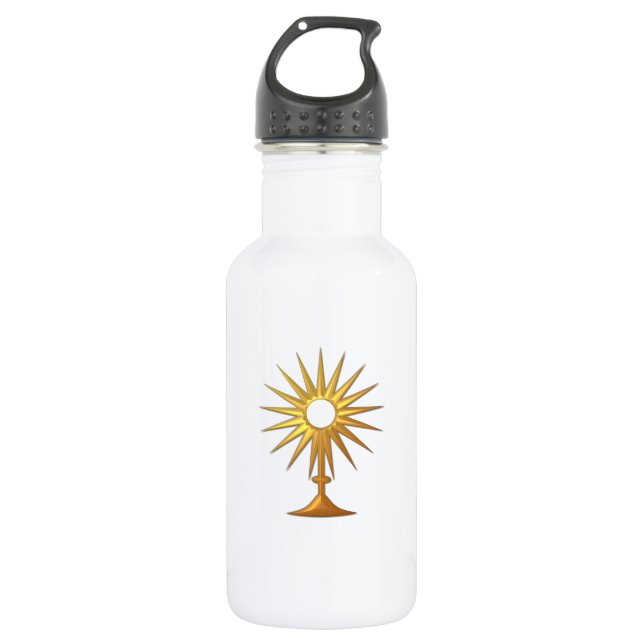 Holy Eucharist in golden Monstrance Stainless Steel Water Bottle (Front)