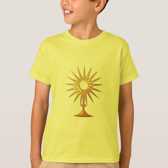 Holy Eucharist in golden Monstrance T-Shirt (Front)
