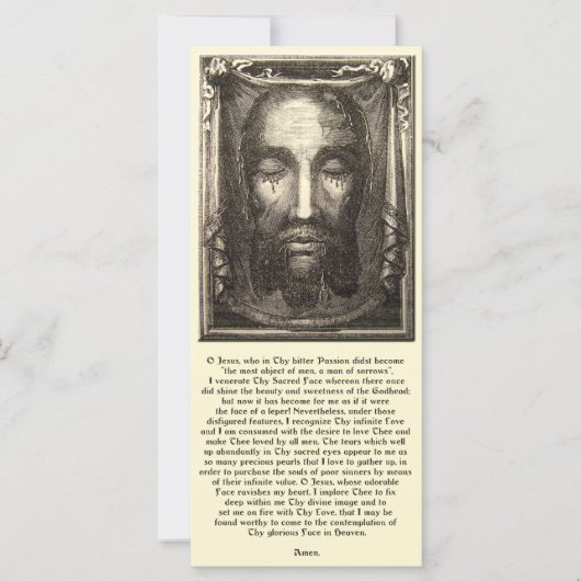 Holy Face of Jesus Devotional Holy Card (Front)