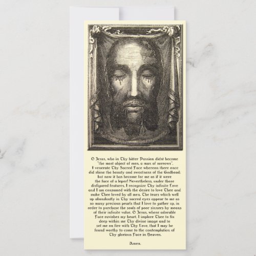 Holy Face of Jesus Devotional Holy Card