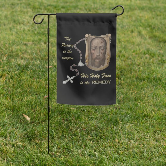 Holy Face of Jesus Garden Flag (In SItu)