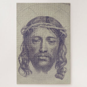 Holy Face Of Jesus Veil Of Veronica Art Jigsaw Puzzle