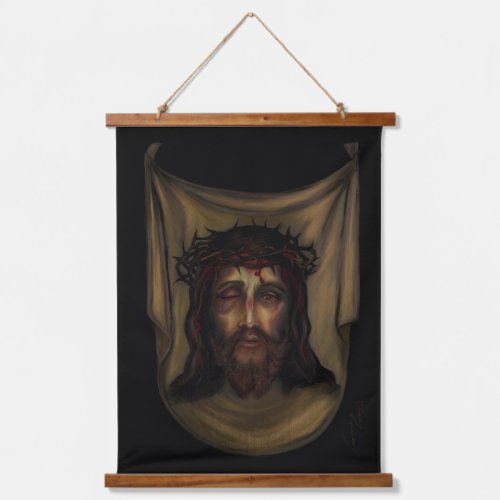 Holy Face of Jesus Veronicas Veil based on Shroud Hanging Tapestry