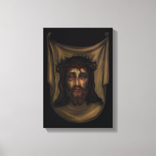 Holy Face - Veronica’s Veil Image -Based on Shroud Canvas Print