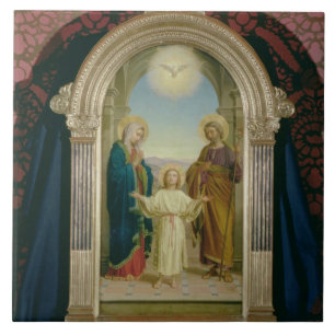 Holy Family, 1898 (tempera on panel) Ceramic Tile