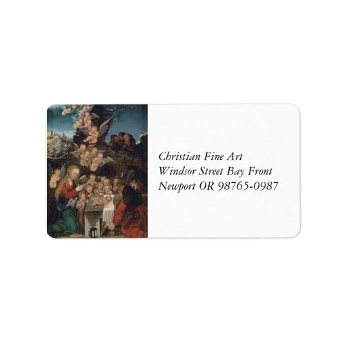 Holy Family and Cherubs Label