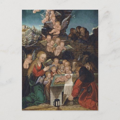 Holy Family and Cherubs Postcard