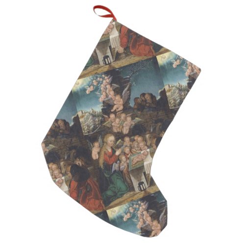 Holy Family and Cherubs Small Christmas Stocking